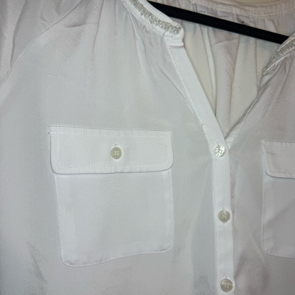 New York & Company | White Casual Blouse - Picture 4 of 6